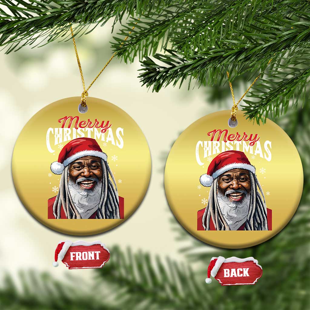 Merry Xmas Dreadlocks Black Santa Christmas Ornament TS11
