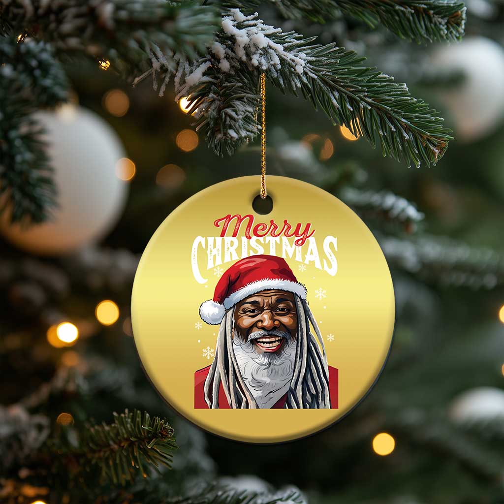 Merry Xmas Dreadlocks Black Santa Christmas Ornament TS11
