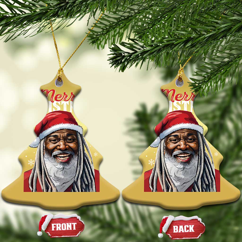 Merry Xmas Dreadlocks Black Santa Christmas Ornament TS11