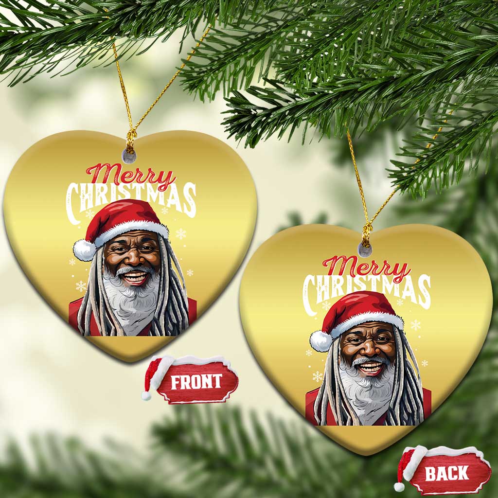 Merry Xmas Dreadlocks Black Santa Christmas Ornament TS11