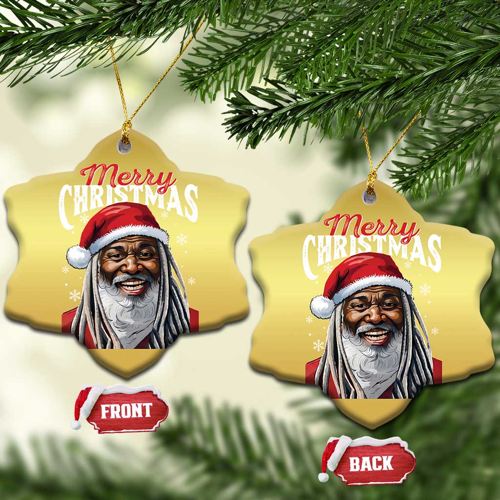 Merry Xmas Dreadlocks Black Santa Christmas Ornament TS11