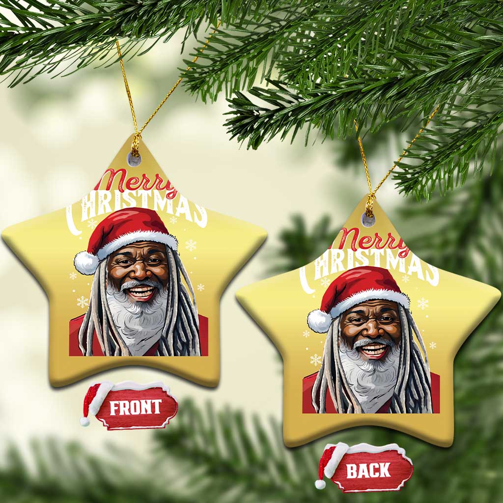 Merry Xmas Dreadlocks Black Santa Christmas Ornament TS11