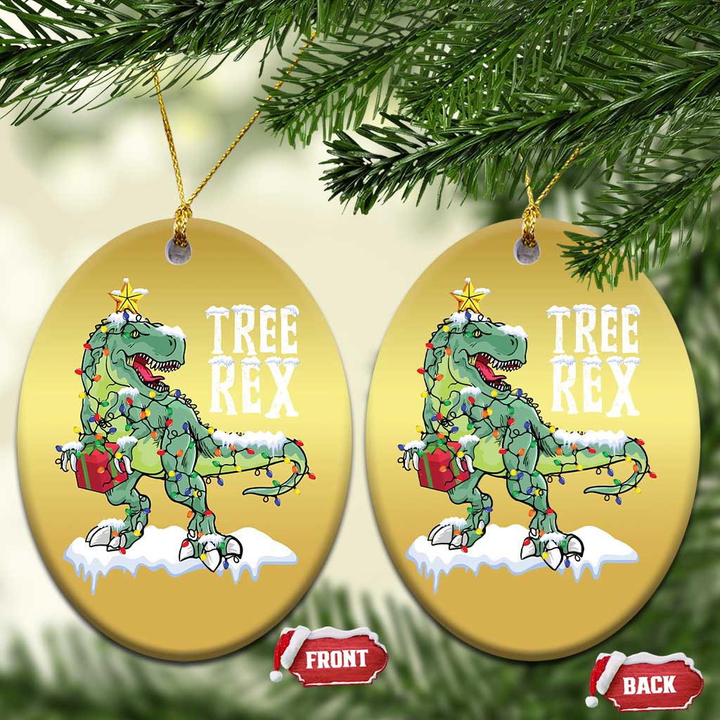 Funny Xmas Dinosaur Christmas Ornament Tree Rex Dinosaur Xmas Tree TS11