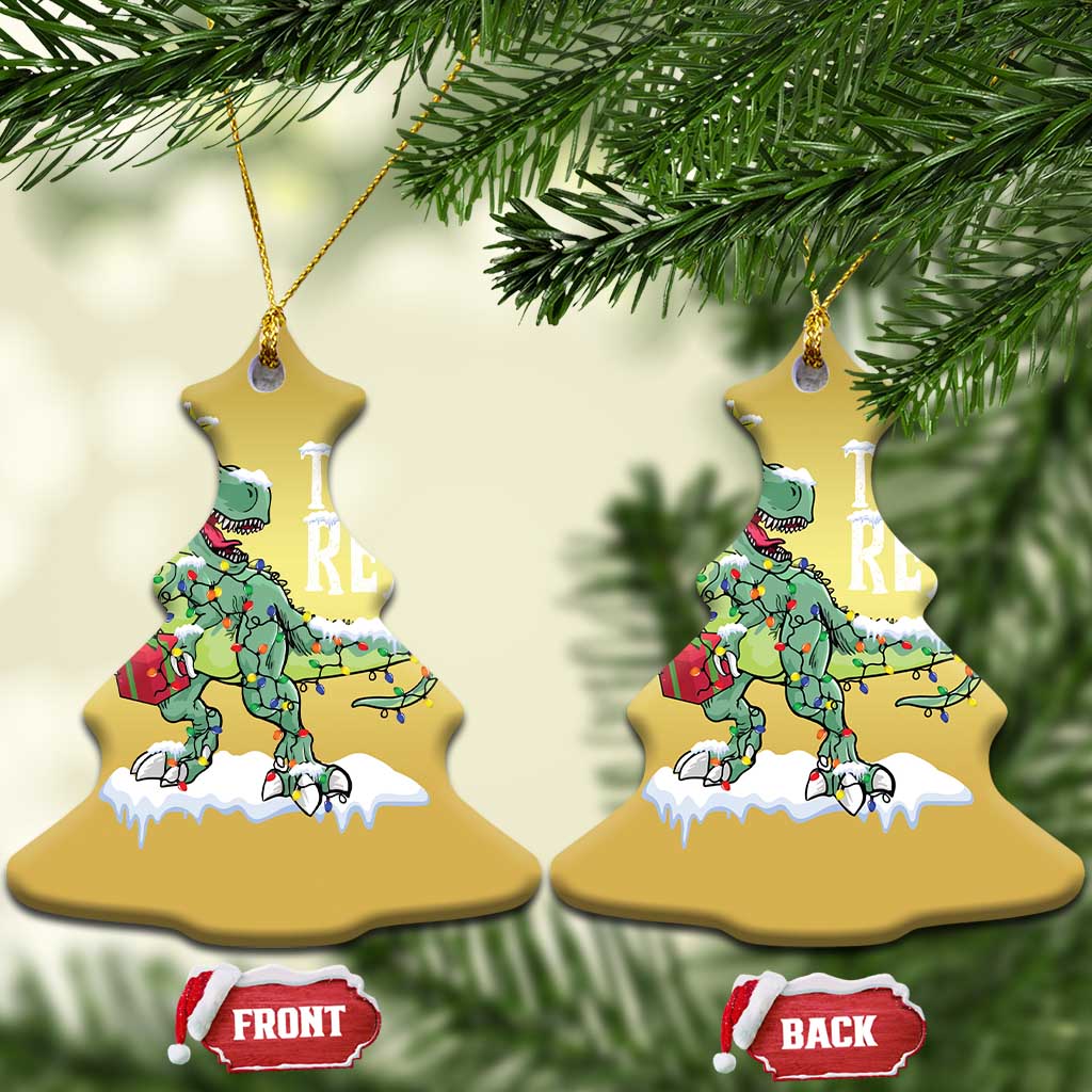 Funny Xmas Dinosaur Christmas Ornament Tree Rex Dinosaur Xmas Tree TS11