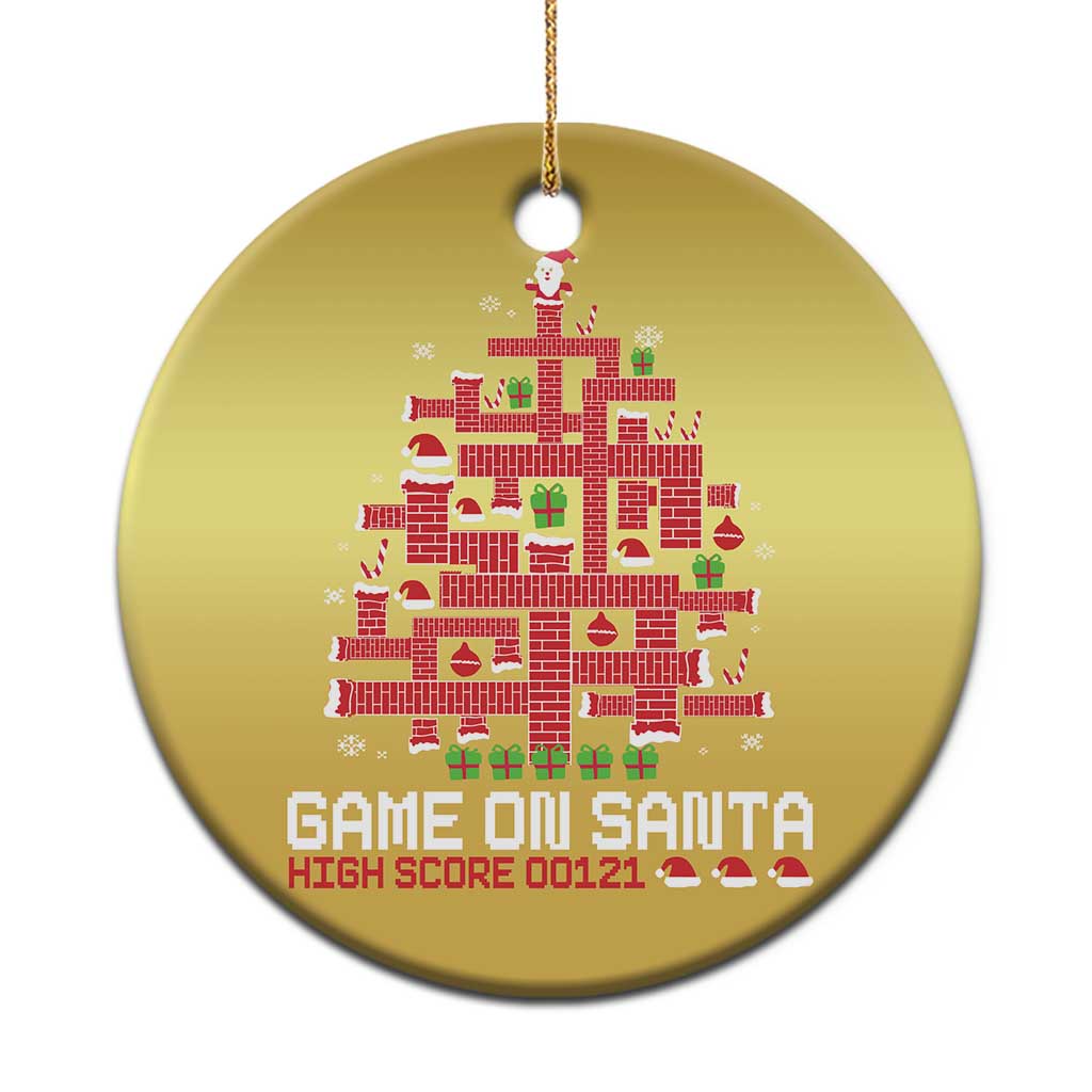 Funny Xmas Santa Gamers Christmas Ornament Game On Santa Chimney Xmas Tree TS11