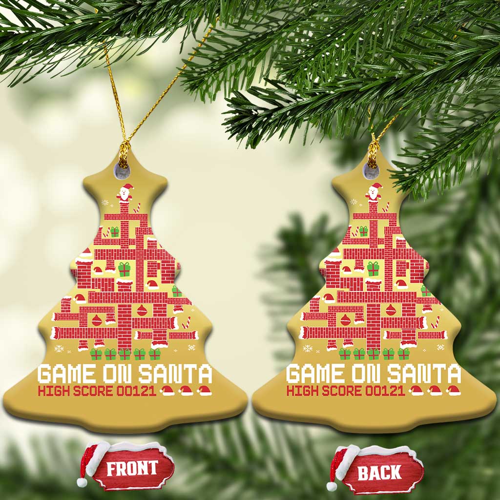 Funny Xmas Santa Gamers Christmas Ornament Game On Santa Chimney Xmas Tree TS11
