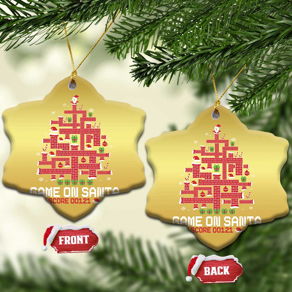 Funny Xmas Santa Gamers Christmas Ornament Game On Santa Chimney Xmas Tree TS11