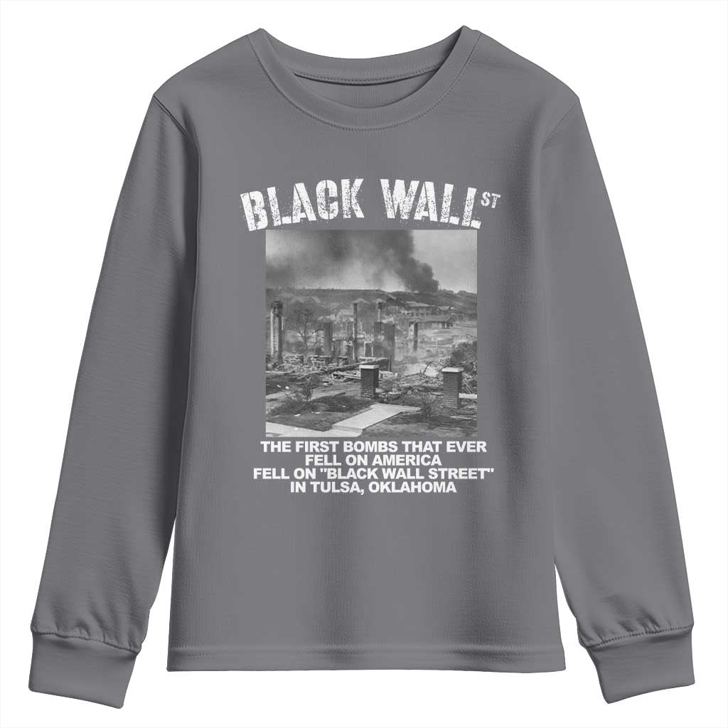 Black Wall Street First Bombs Youth Sweatshirt Tulsa Oklahoma Black History Month African American Heritage TS11