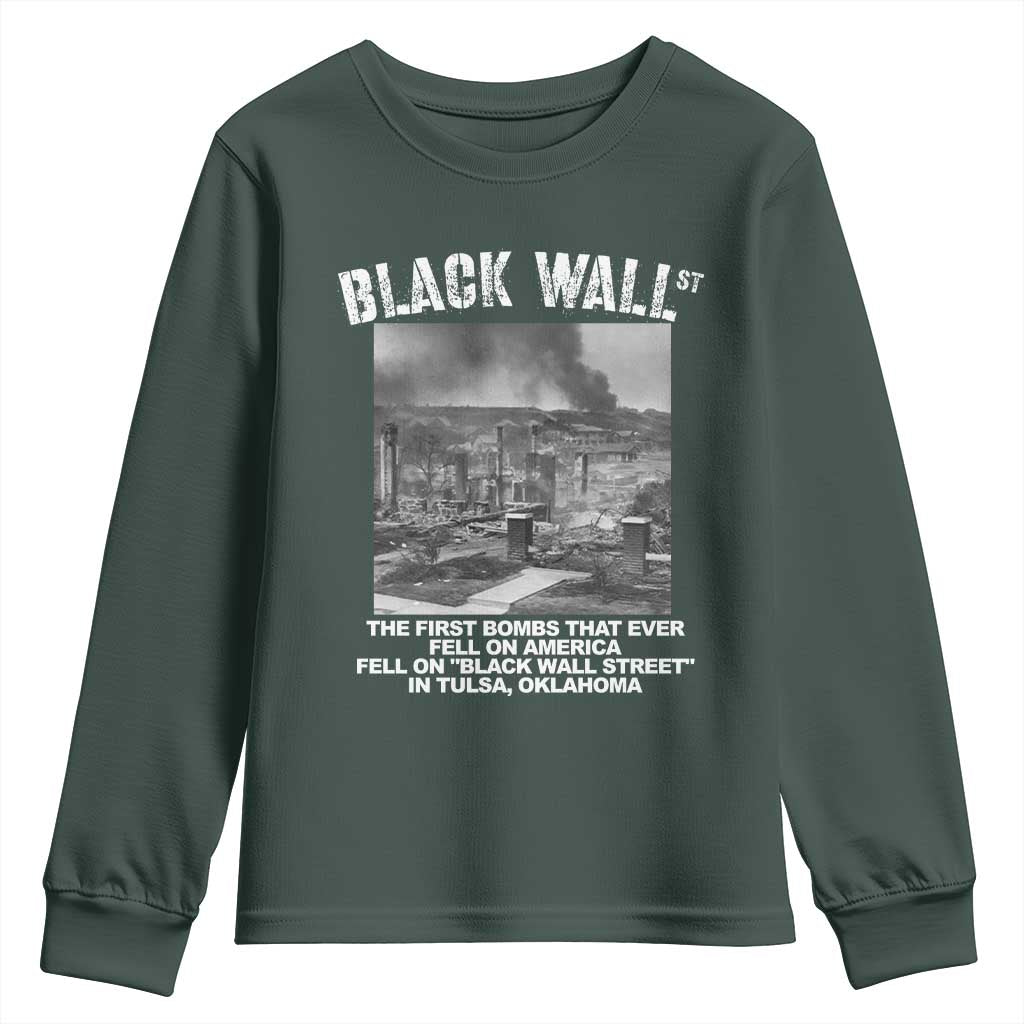 Black Wall Street First Bombs Youth Sweatshirt Tulsa Oklahoma Black History Month African American Heritage TS11