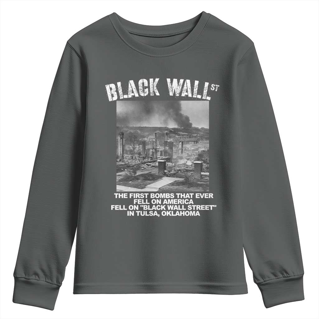 Black Wall Street First Bombs Youth Sweatshirt Tulsa Oklahoma Black History Month African American Heritage TS11