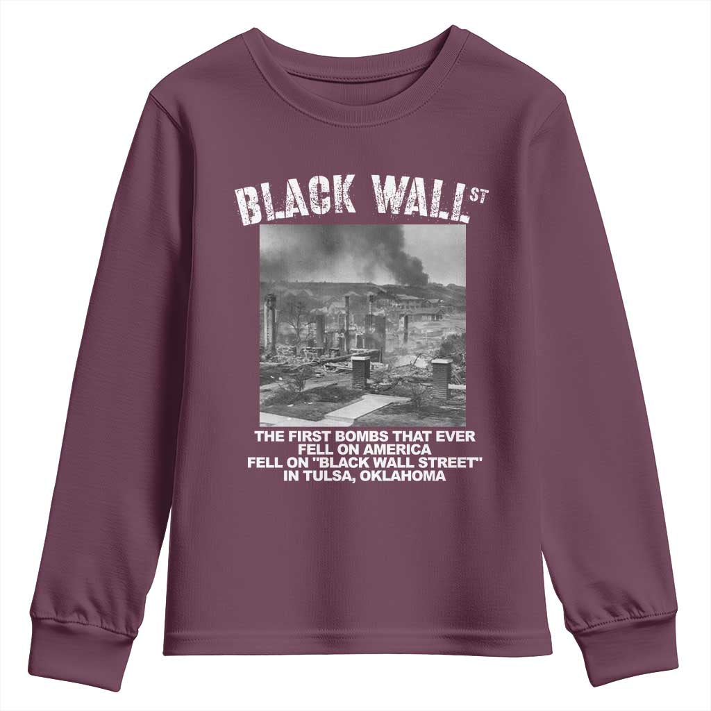 Black Wall Street First Bombs Youth Sweatshirt Tulsa Oklahoma Black History Month African American Heritage TS11