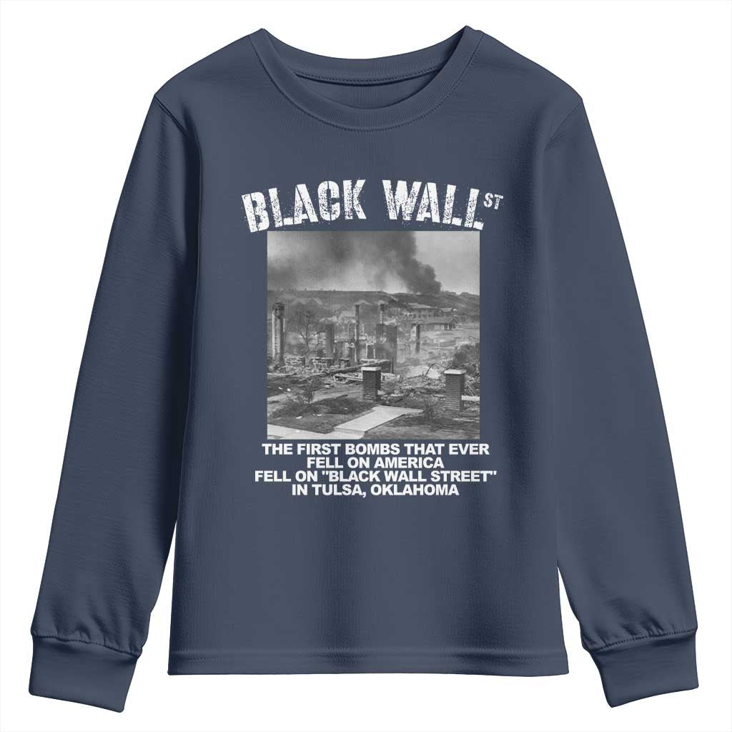 Black Wall Street First Bombs Youth Sweatshirt Tulsa Oklahoma Black History Month African American Heritage TS11