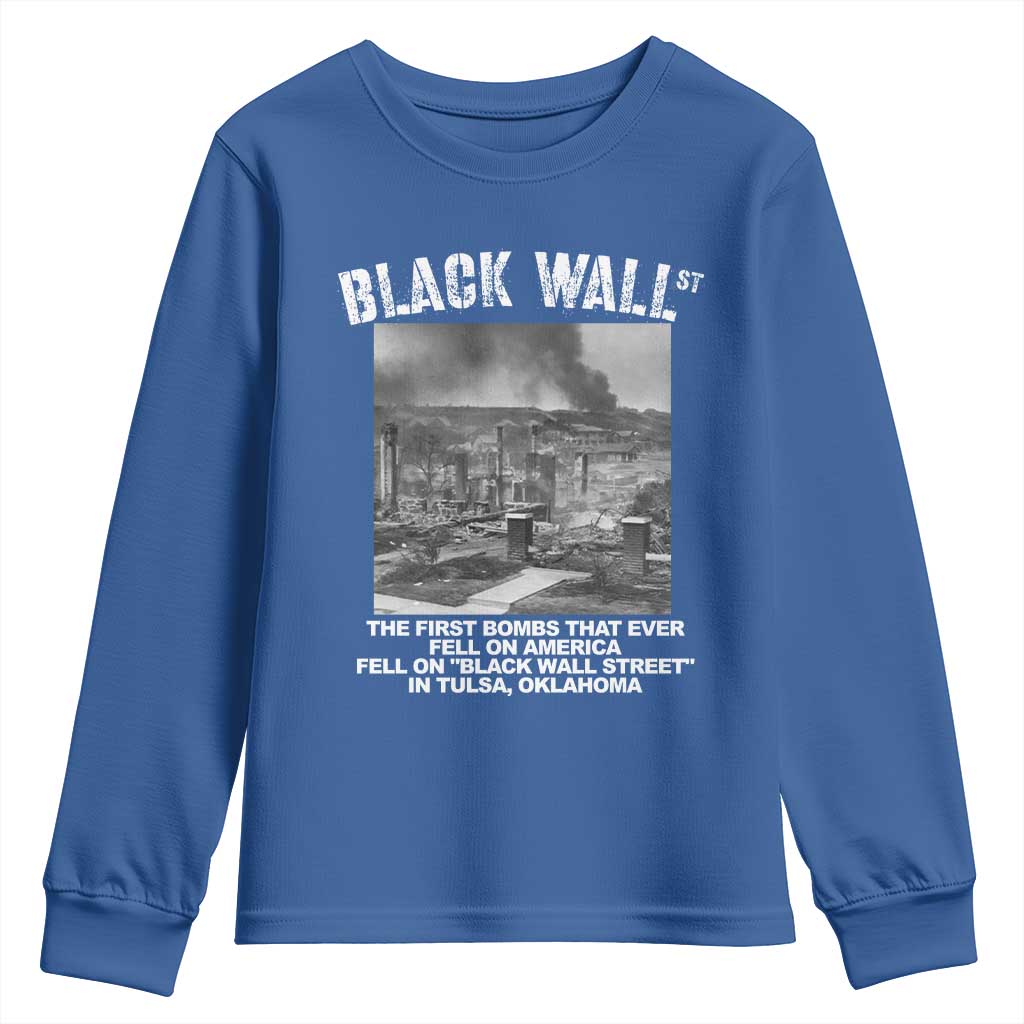 Black Wall Street First Bombs Youth Sweatshirt Tulsa Oklahoma Black History Month African American Heritage TS11