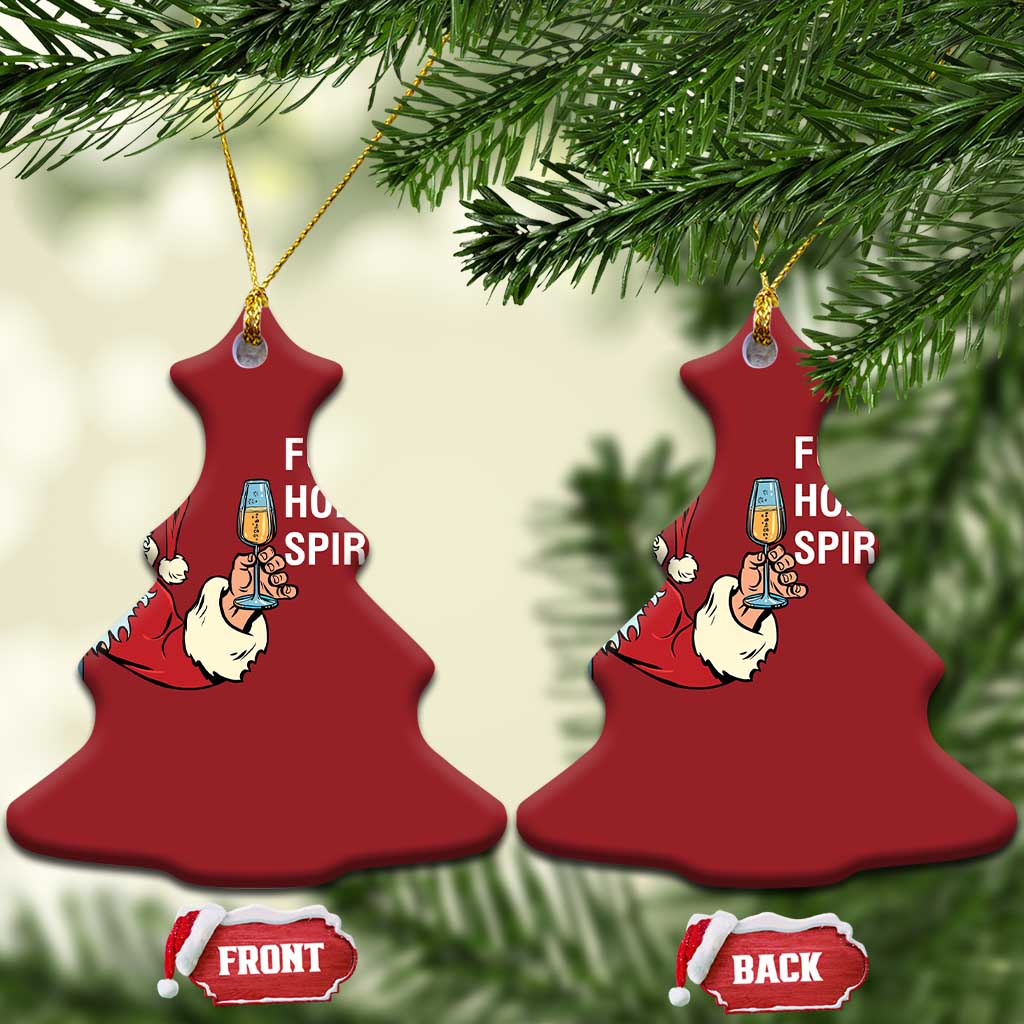 Funny Xmas Wine Christmas Ornament Full Of Holiday Spirit Santa TS11