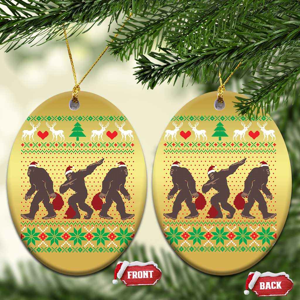 Funny Santa Bigfoot Squad Xmas Christmas Ornament TS11