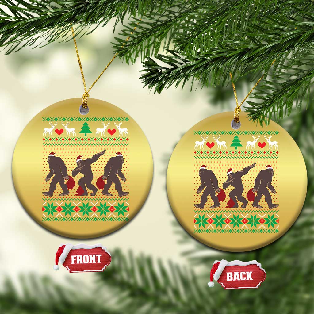 Funny Santa Bigfoot Squad Xmas Christmas Ornament TS11
