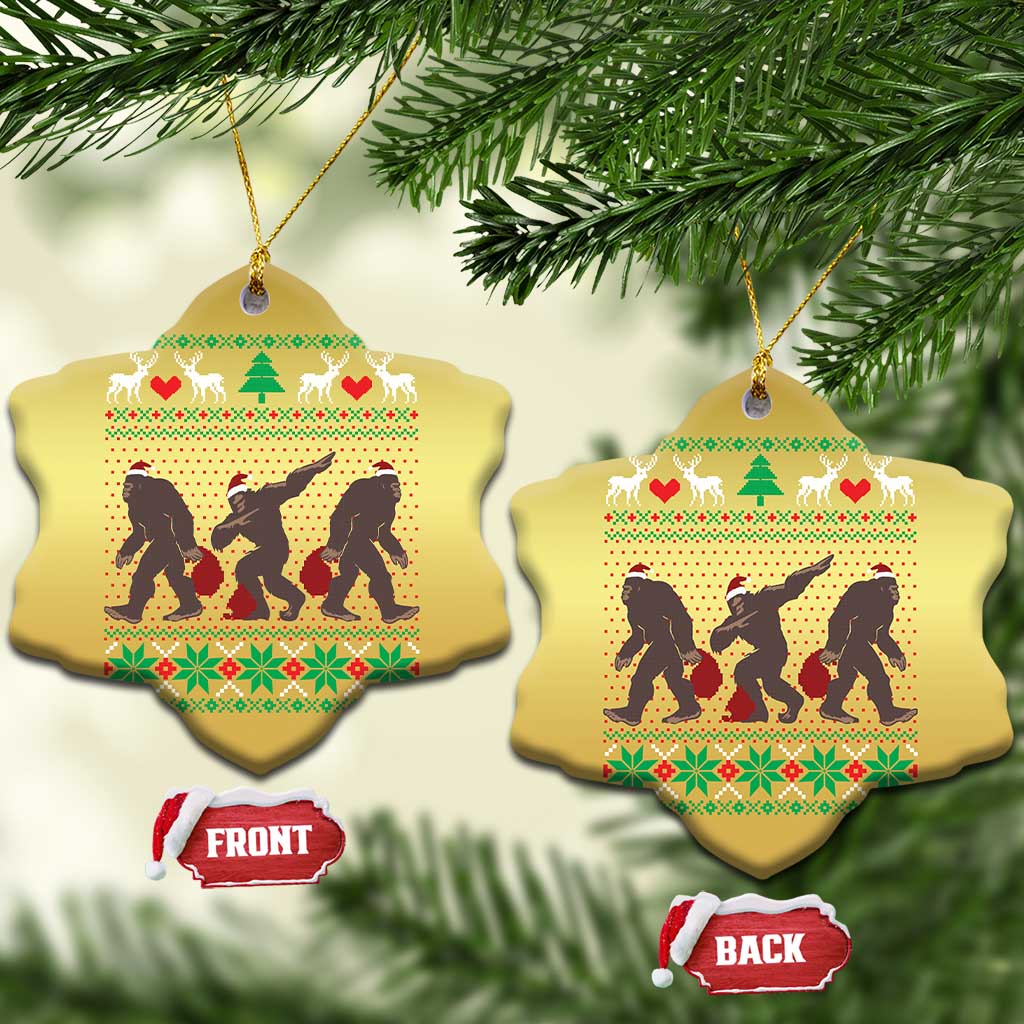 Funny Santa Bigfoot Squad Xmas Christmas Ornament TS11