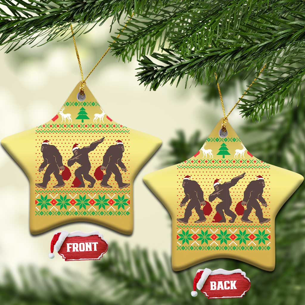 Funny Santa Bigfoot Squad Xmas Christmas Ornament TS11