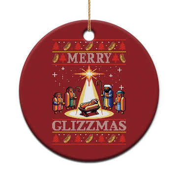 Funny Merry Glizzmas Christmas Ornament Hot Dog Xmas Nativity Scene TS11