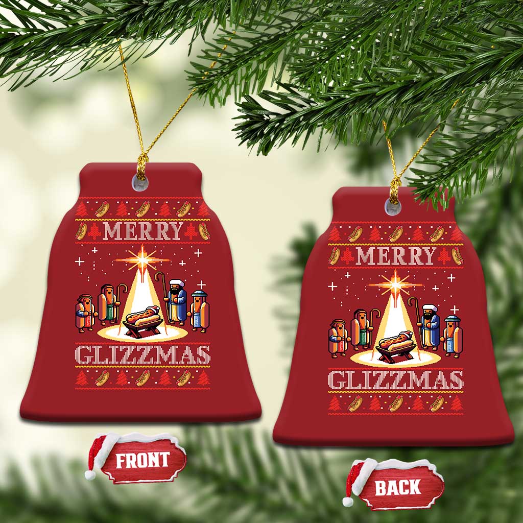 Funny Merry Glizzmas Christmas Ornament Hot Dog Xmas Nativity Scene TS11