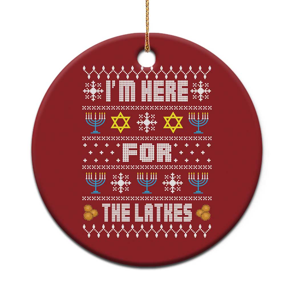 Funny Hanukkah Christmas Ornament I'm Here For The Latkes Menorah TS11