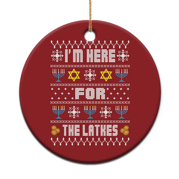 Funny Hanukkah Christmas Ornament I'm Here For The Latkes Menorah TS11
