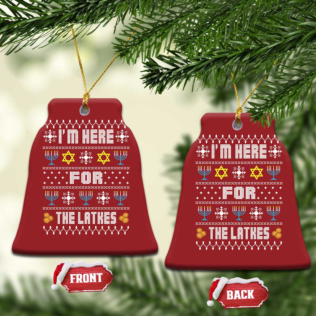 Funny Hanukkah Christmas Ornament I'm Here For The Latkes Menorah TS11