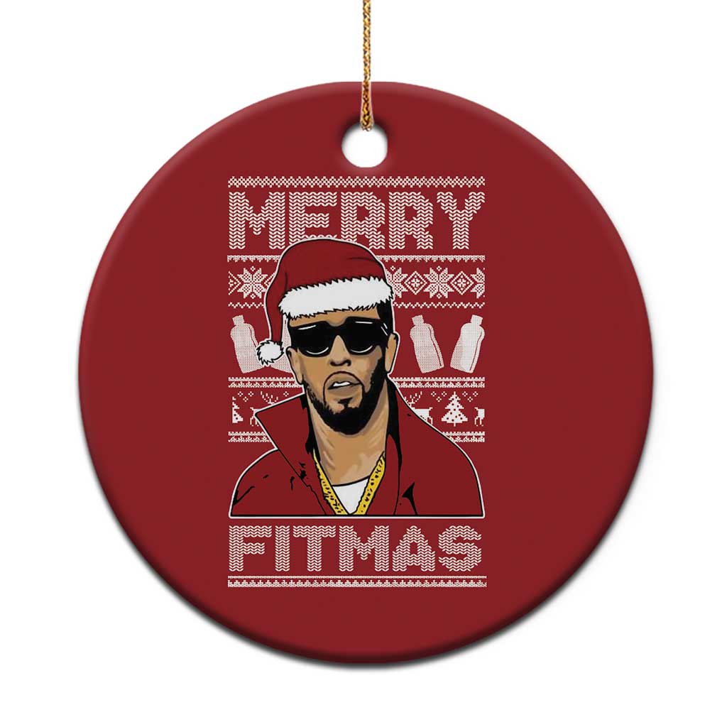 Funny Dirty Santa Diddy Merry Fitmas Christmas Ornament TS11