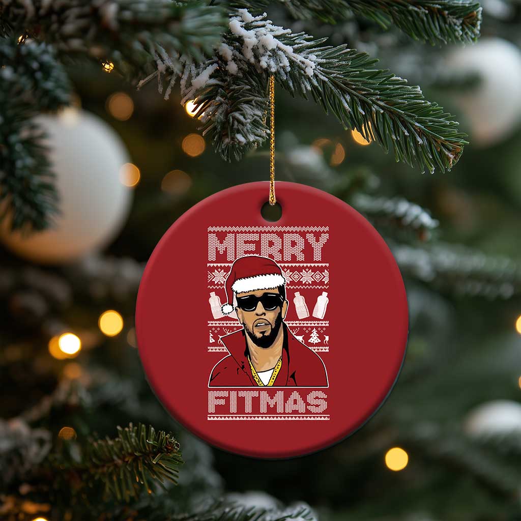 Funny Dirty Santa Diddy Merry Fitmas Christmas Ornament TS11