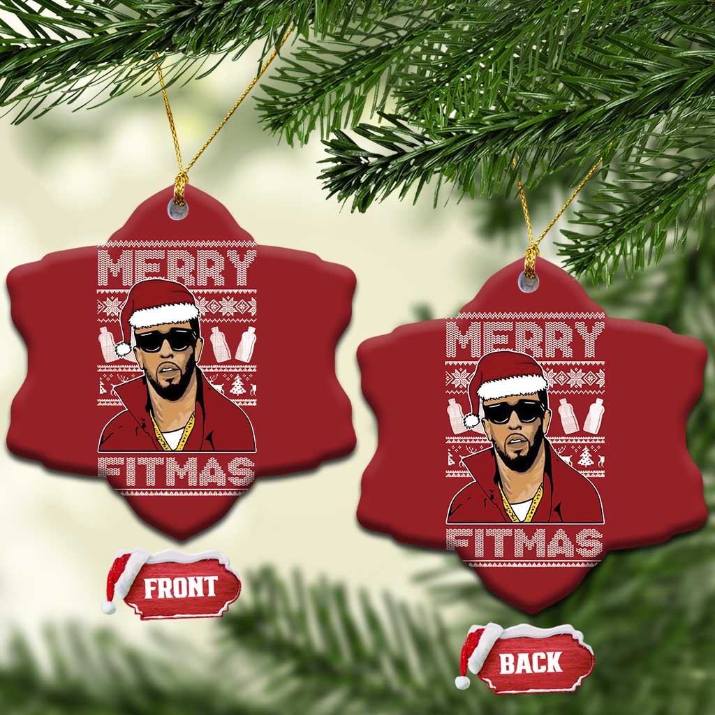 Funny Dirty Santa Diddy Merry Fitmas Christmas Ornament TS11