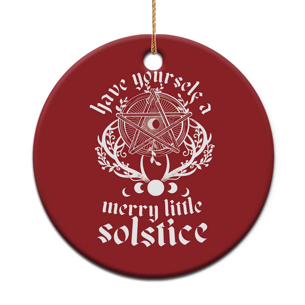 Yule Pagan Christmas Ornament Have Yourself A Merry Little Solstice Vintage Pentagram TS11