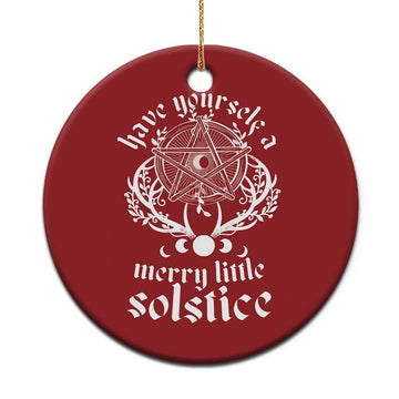 Yule Pagan Christmas Ornament Have Yourself A Merry Little Solstice Vintage Pentagram TS11