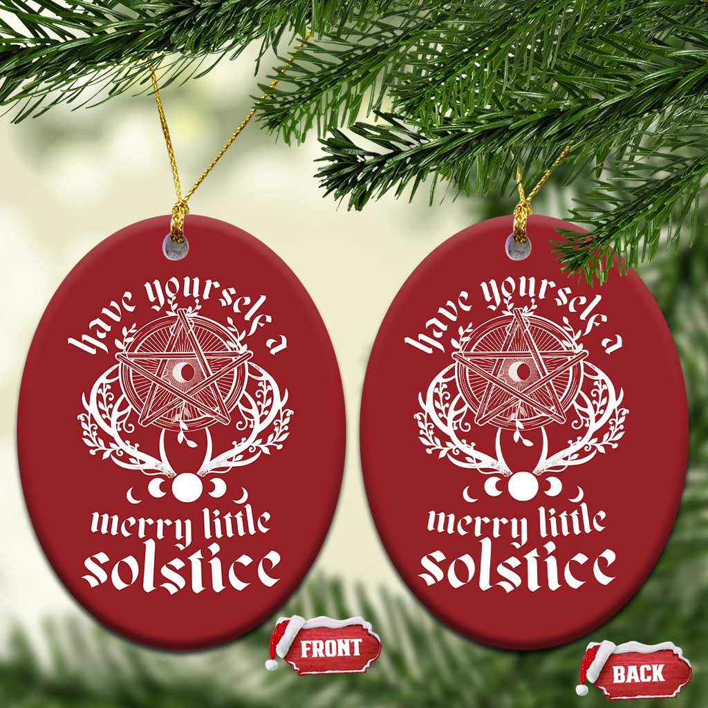 Yule Pagan Christmas Ornament Have Yourself A Merry Little Solstice Vintage Pentagram TS11