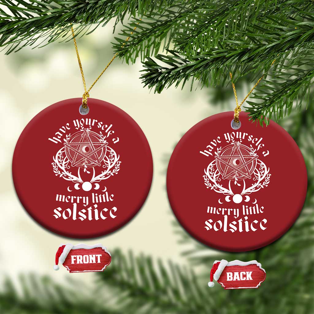Yule Pagan Christmas Ornament Have Yourself A Merry Little Solstice Vintage Pentagram TS11