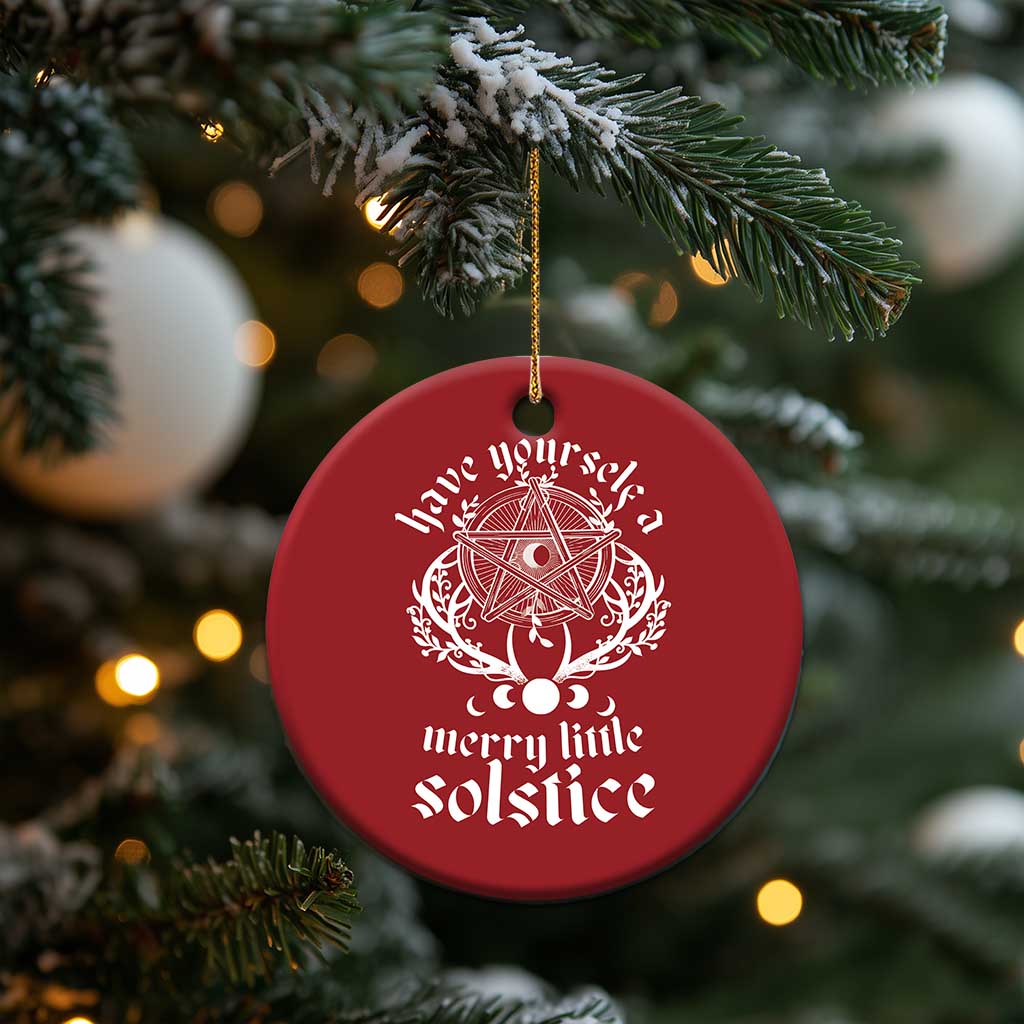 Yule Pagan Christmas Ornament Have Yourself A Merry Little Solstice Vintage Pentagram TS11