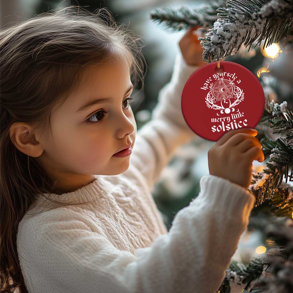 Yule Pagan Christmas Ornament Have Yourself A Merry Little Solstice Vintage Pentagram TS11