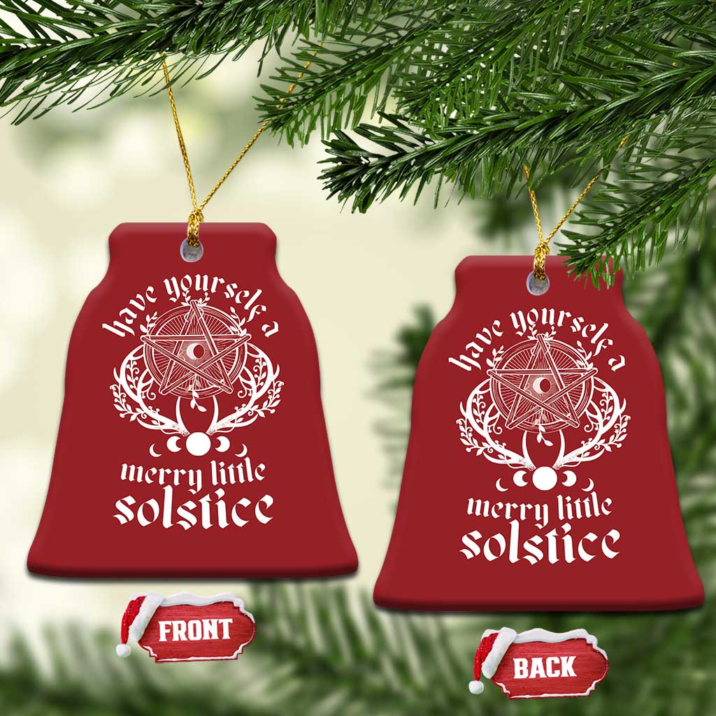 Yule Pagan Christmas Ornament Have Yourself A Merry Little Solstice Vintage Pentagram TS11