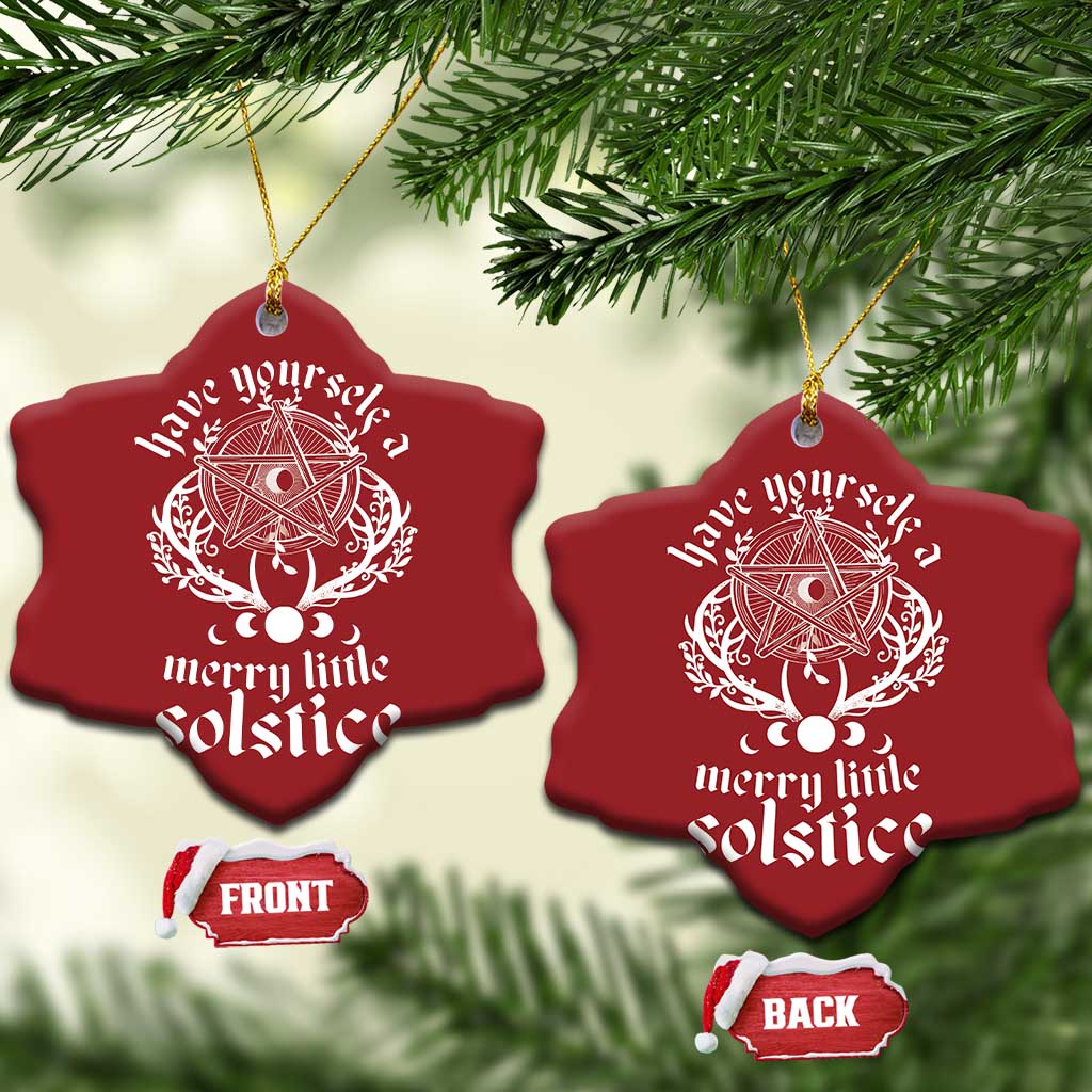 Yule Pagan Christmas Ornament Have Yourself A Merry Little Solstice Vintage Pentagram TS11