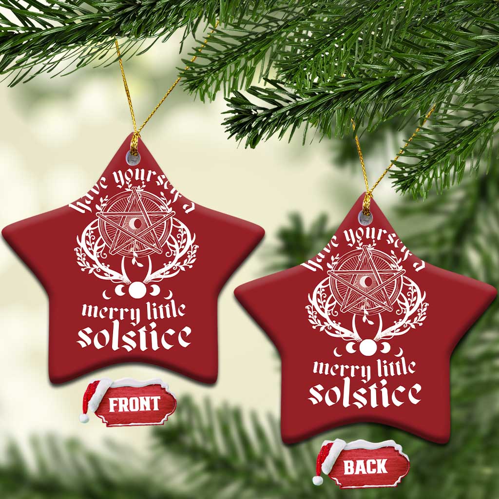 Yule Pagan Christmas Ornament Have Yourself A Merry Little Solstice Vintage Pentagram TS11