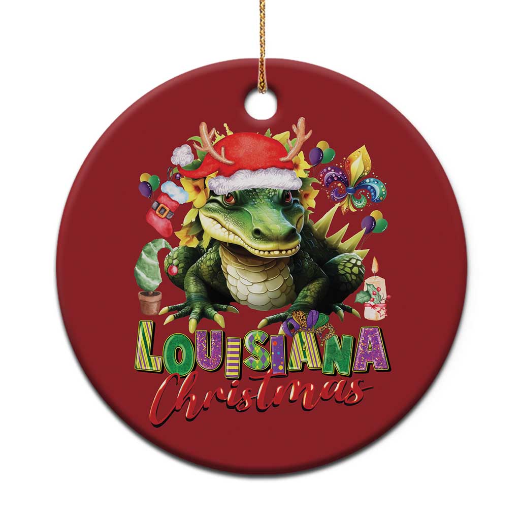 Funny Cajun Louisiana Christmas Santa's Alligator Christmas Ornament TS11