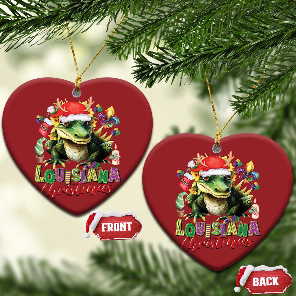 Funny Cajun Louisiana Christmas Santa's Alligator Christmas Ornament TS11