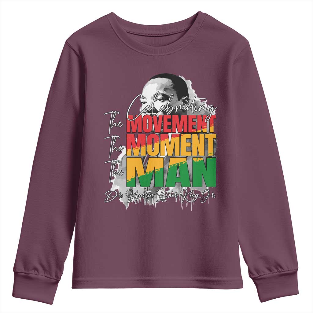 Martin Luther King Jr Youth Sweatshirt Celebrating The Movement Moment The Man TS11