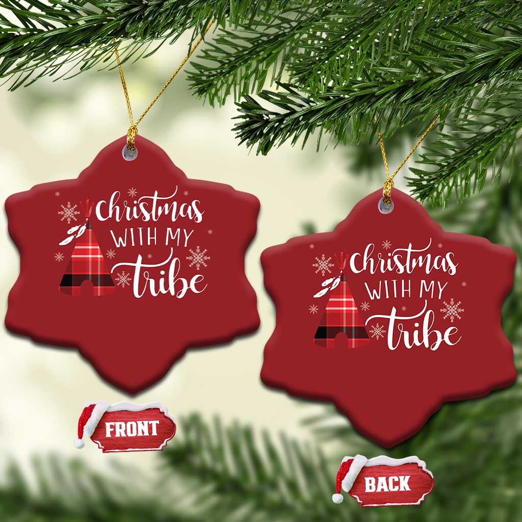 Funny Xmas Native American Christmas Ornament Xmas With My Tribes TS11