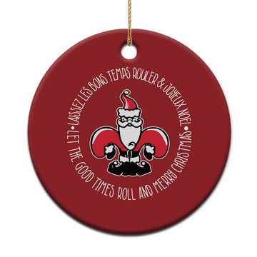 Funny Cajun Louisiana Xmas Christmas Ornament Laissez Les Bons Temps Rouler & Joyeux Merry Xmas Santa Saint Symbol TS11
