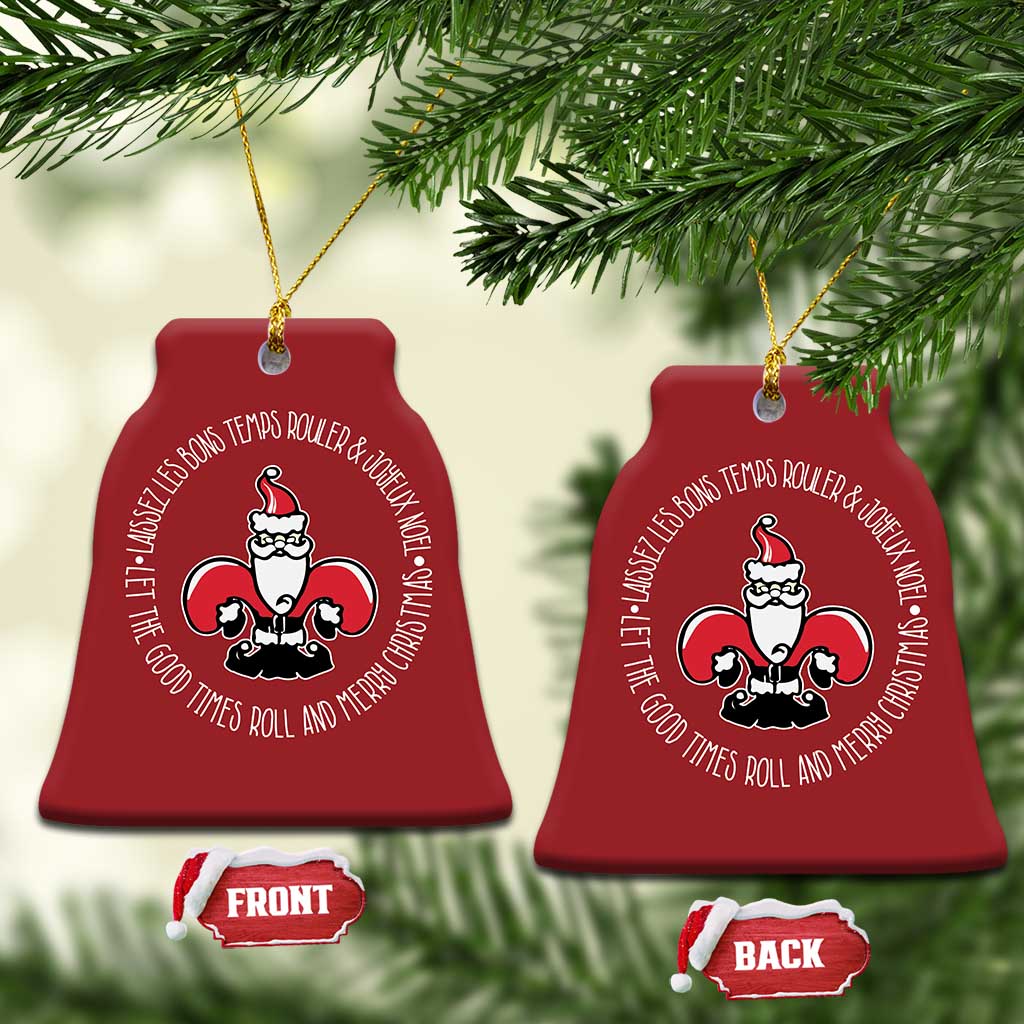 Funny Cajun Louisiana Xmas Christmas Ornament Laissez Les Bons Temps Rouler & Joyeux Merry Xmas Santa Saint Symbol TS11