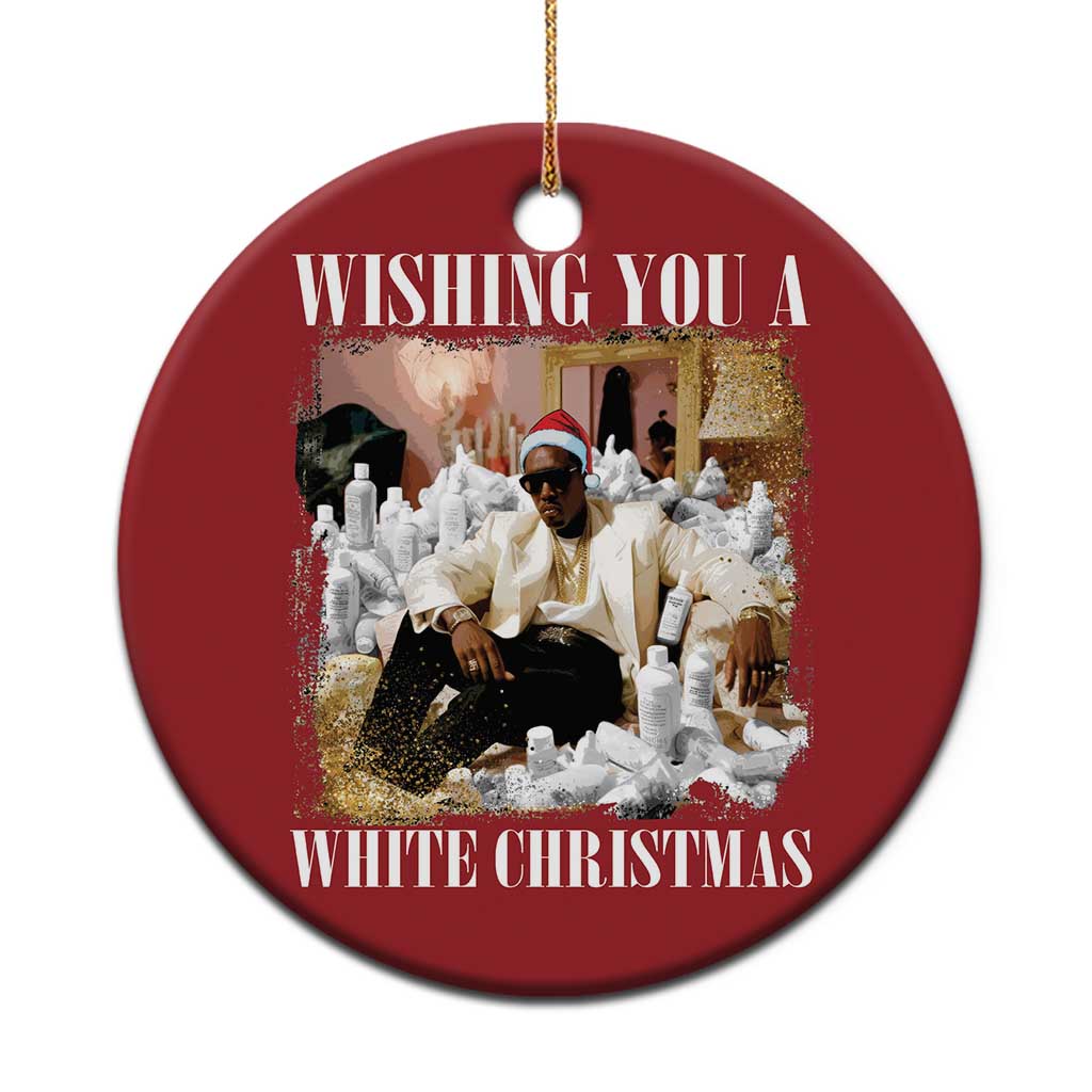 Funny Dirty Santa Diddy Xmas Christmas Ornament Wishing You A White Xmas Santa Hat TS11