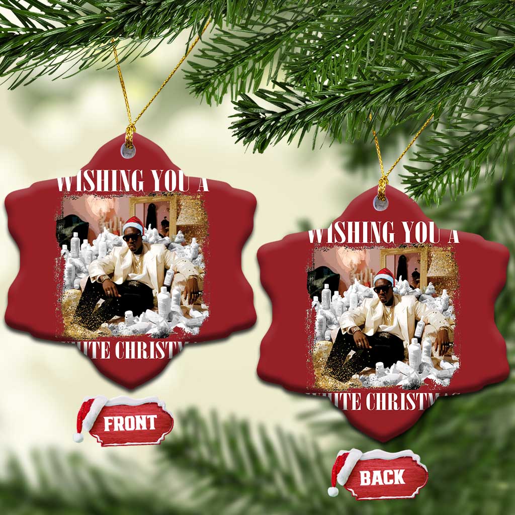 Funny Dirty Santa Diddy Xmas Christmas Ornament Wishing You A White Xmas Santa Hat TS11