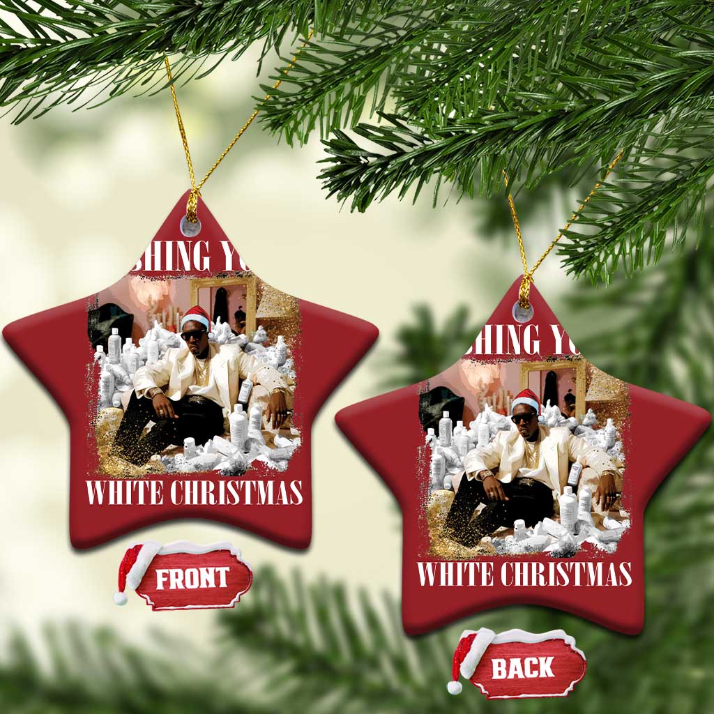 Funny Dirty Santa Diddy Xmas Christmas Ornament Wishing You A White Xmas Santa Hat TS11