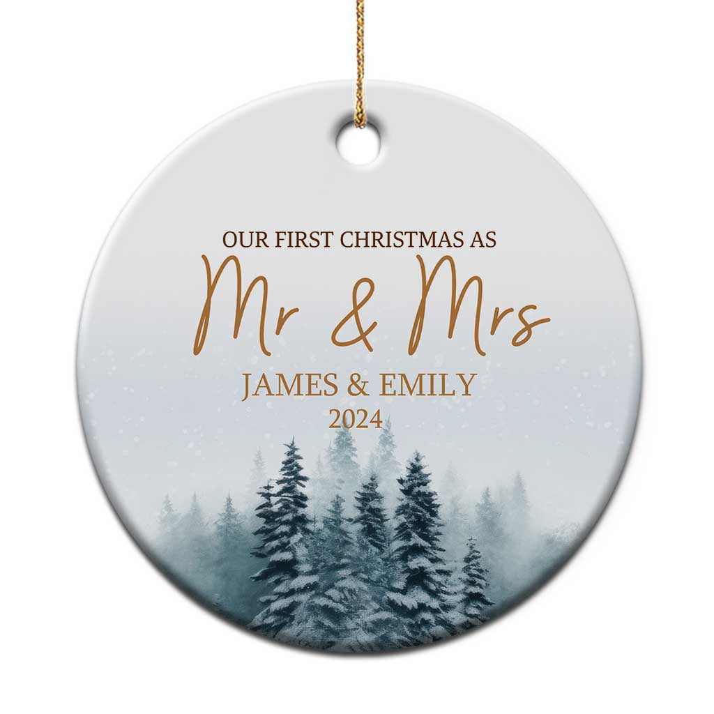 Personalized First Christmas As Mr & Mrs Christmas Ornament Custom Name Couple 2024 TS11