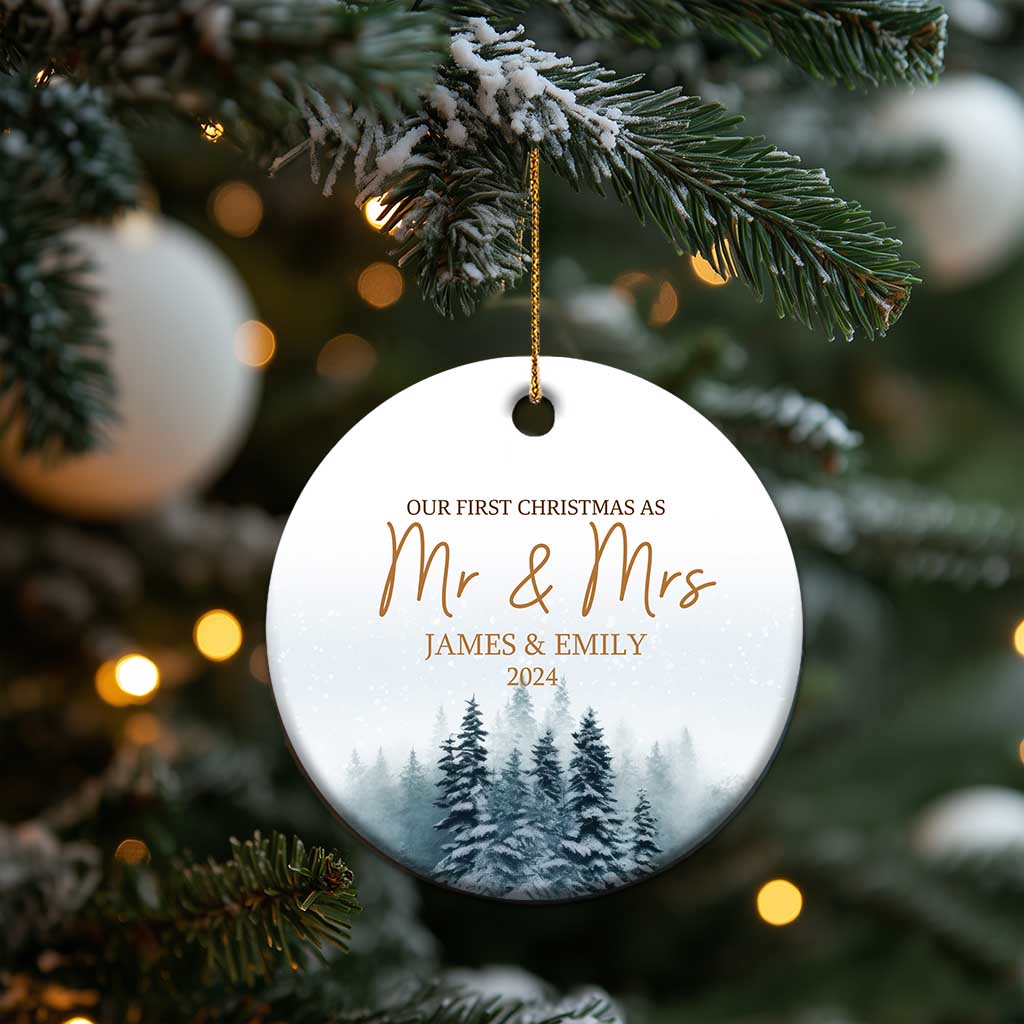 Personalized First Christmas As Mr & Mrs Christmas Ornament Custom Name Couple 2024 TS11